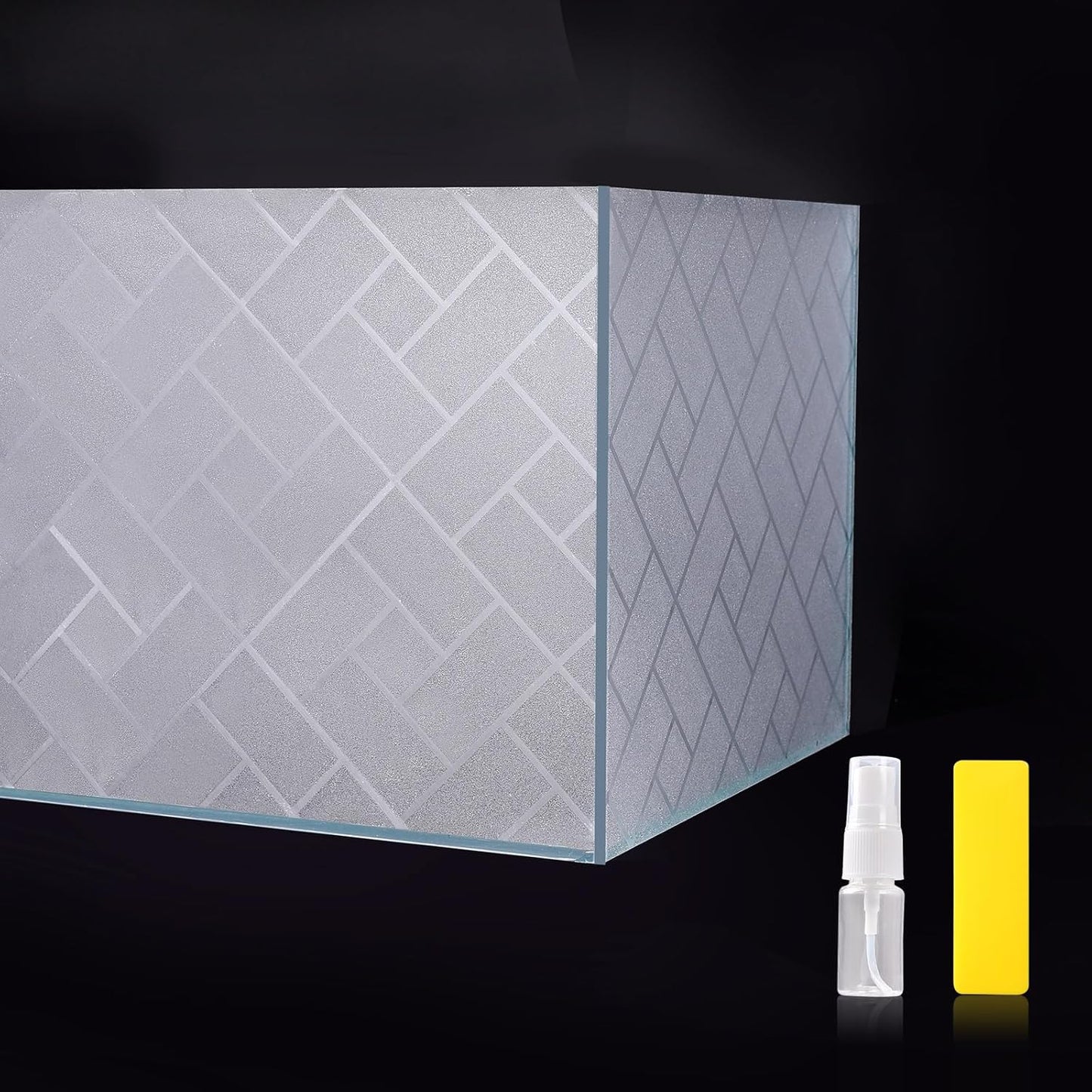 Aquarium Background Paper Decor Fish Tank Backdrop Wallpaper Electrostatic Adhesive, No Glue, Easy to Install, Reusable (19.7”H×59.1" L, Grid Transparent)