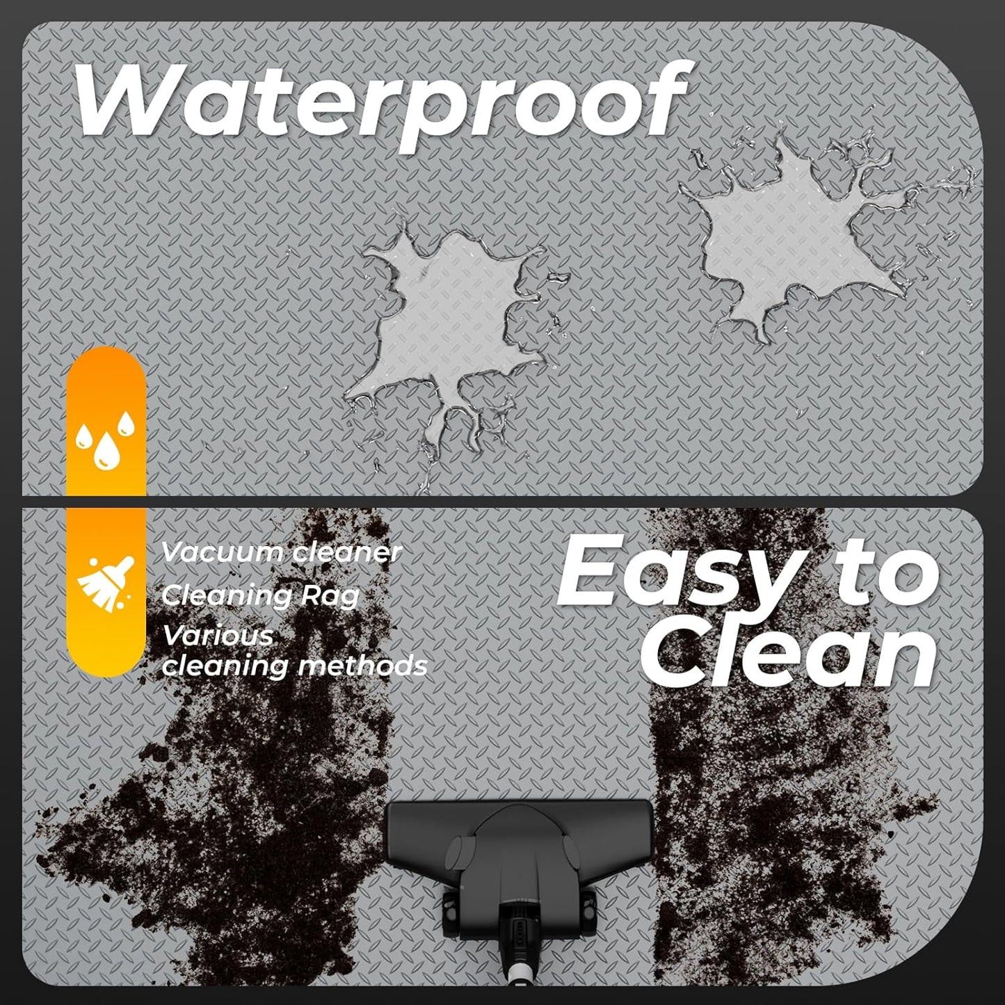 7.8 x 22 FT Garage Floor Mat, 2.8mm Thickness Diamond Plate Vinyl Garage Flooring Roll for Under Car, Large Size 172 SQFT for Large SUVs, MPV, Pickup Truck, RV, Light Grey