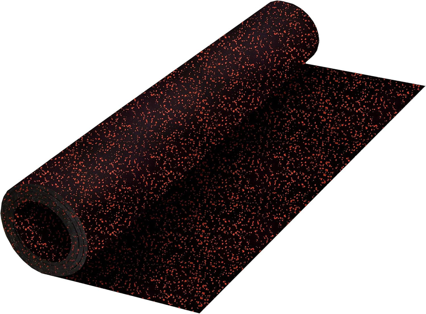 Playsafer Genaflex Rubber Gym Floor Mat, Heavy Duty Commercial Protective Gym Flooring Roll - 8mm Thick (4' X 6', 15% Red)