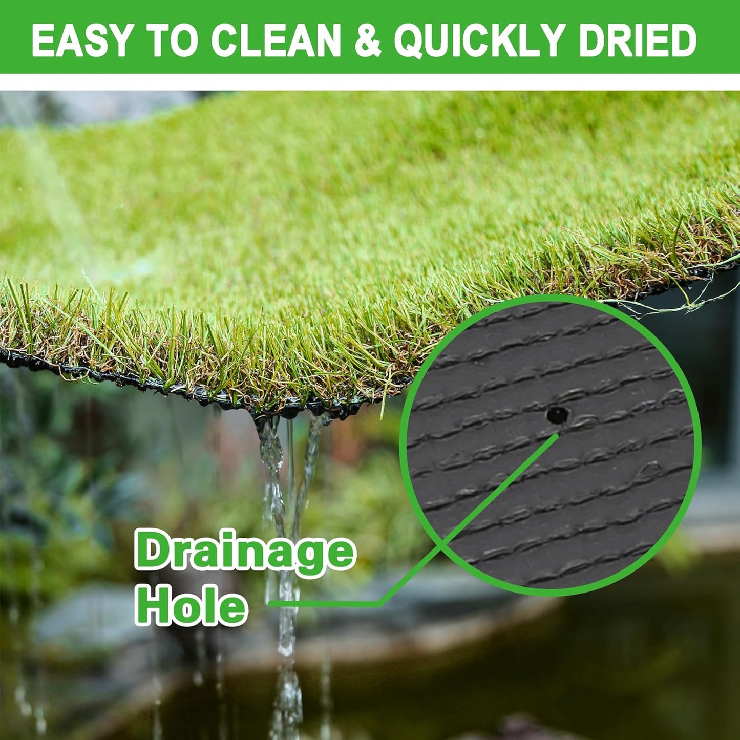 Artificial Grass Turf for Dogs 5 ft x 10 ft, 1.38 Inch Fake Grass Pee Pad for Potty Training, Extra Large Rug for Indoor/Outdoor Patio, Wee Wee Pad, Turf Mat for Pets