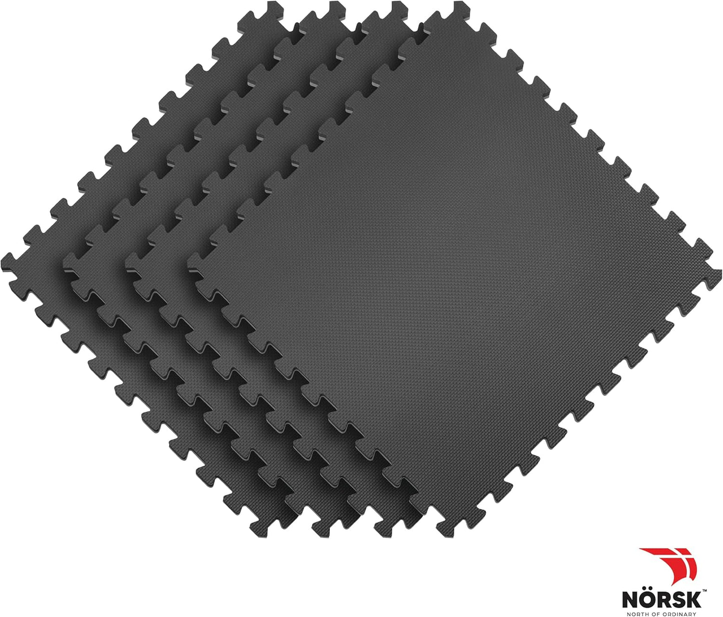 Norsk Multi-Purpose Reversible Floor Mats - EVA Interlocking Foam Tiles (Gray/Black 28 Tiles - 112 sq. Ft. 1/2" Thick)