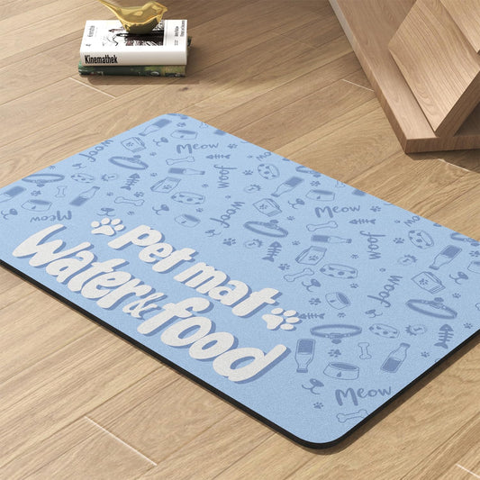 Pet Feeding Mat-Absorbent Dog Mat for Food and Water Bowl-No Stains Quick Dry Water Dispenser Mat-Dog Accessories Pet Supplies-Bowl for Messy Drinkers（PAW,16"x24"