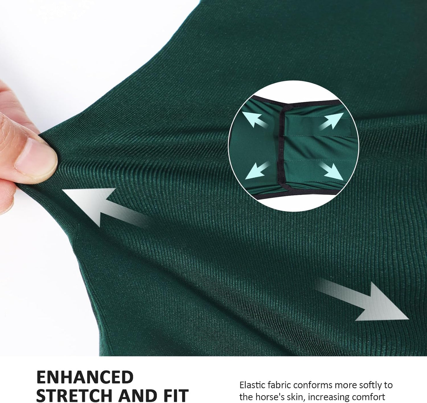 Horse Fly Mask Large Space Breathable UV Protection Equine Mask with Reflective Features on Ears Hunter Green L