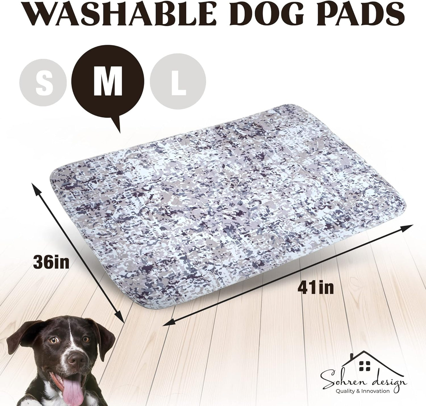 Washable Dog Pee Pads (2-Pack) - Reusable Pet Mats for Floor, Waterproof Whelping & Potty Pads, Crate Liner for Small, Medium, Large Pets (36" x 41")