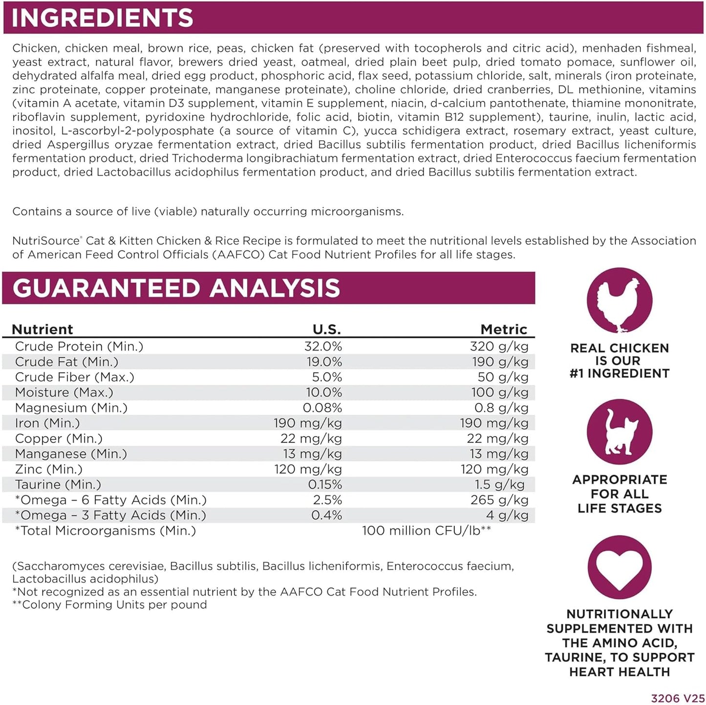 NutriSource Cat & Kitten Food, Chicken and Rice, 4LB