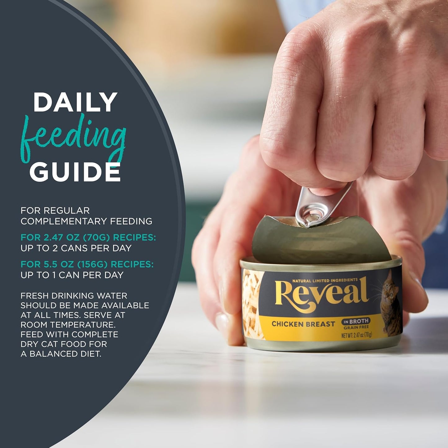 Reveal Natural Wet Cat Food, 12 Count, Grain Free, Limited Ingredient Canned Food for Cats, Tuna Fillet with Crab in Broth, 5.5 oz Cans