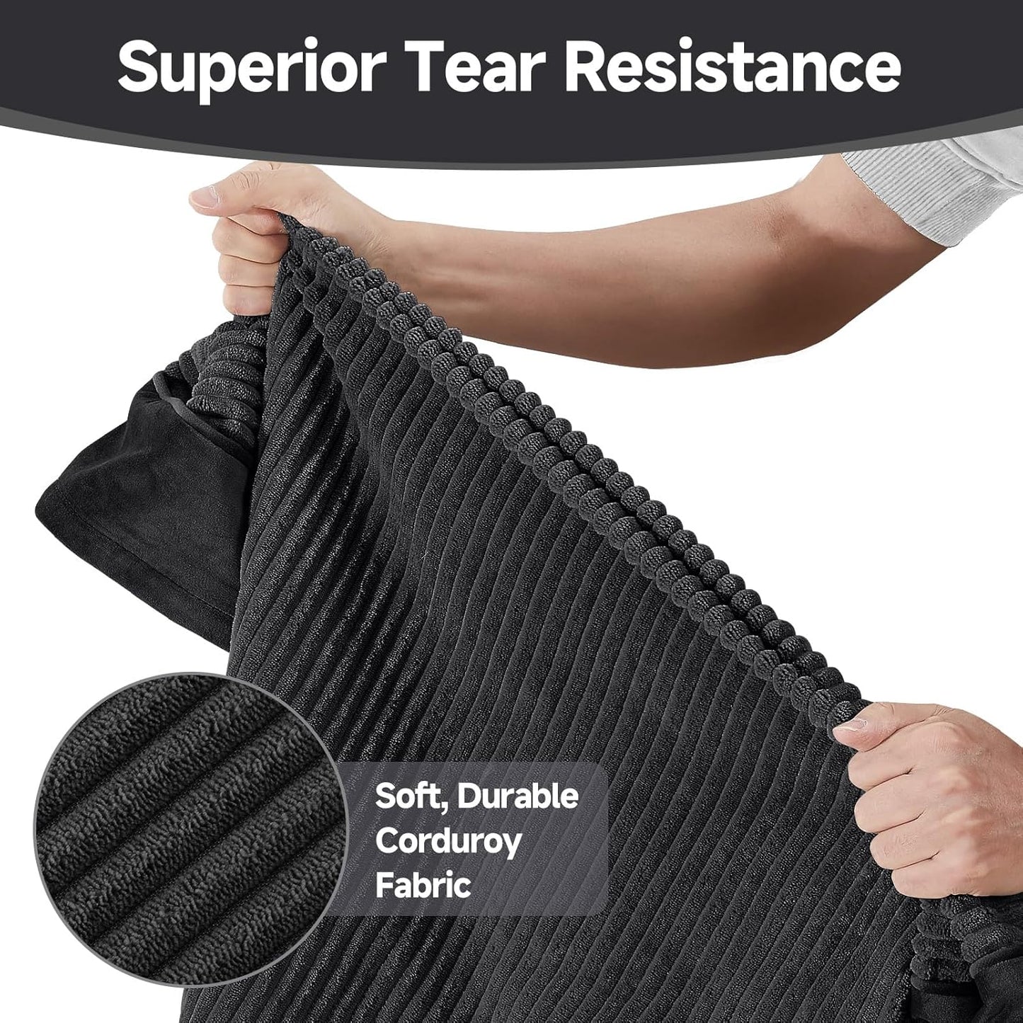 OhGeni Orthopedic Waterproof & Machine Washable Dog Bed for Medium Large Pets, Suitable for Crates, 25D Egg Crate Foam, Non-Slip Bottom & Removable Cover, Invisible Zipper, 35 Inches(Black)