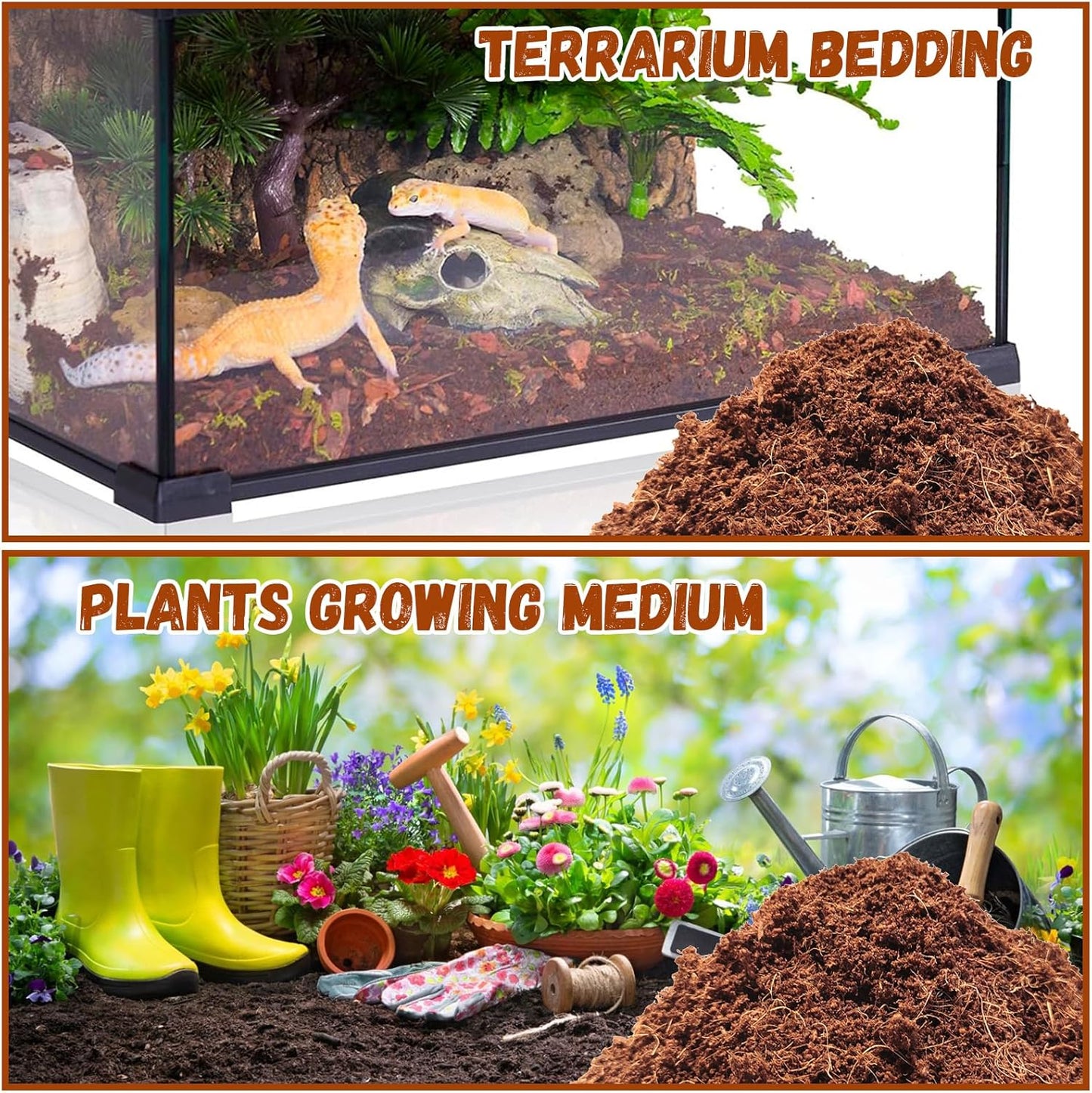 Legigo 6 Pack Compressed Coconut Fiber Substrate - 100% Organic Coconut Fiber Brick Bedding for Reptiles, Natural Coco Husk Substrate Terrarium Bedding for Snake, Hermit Crabs, Frogs, Tortoise, Gecko