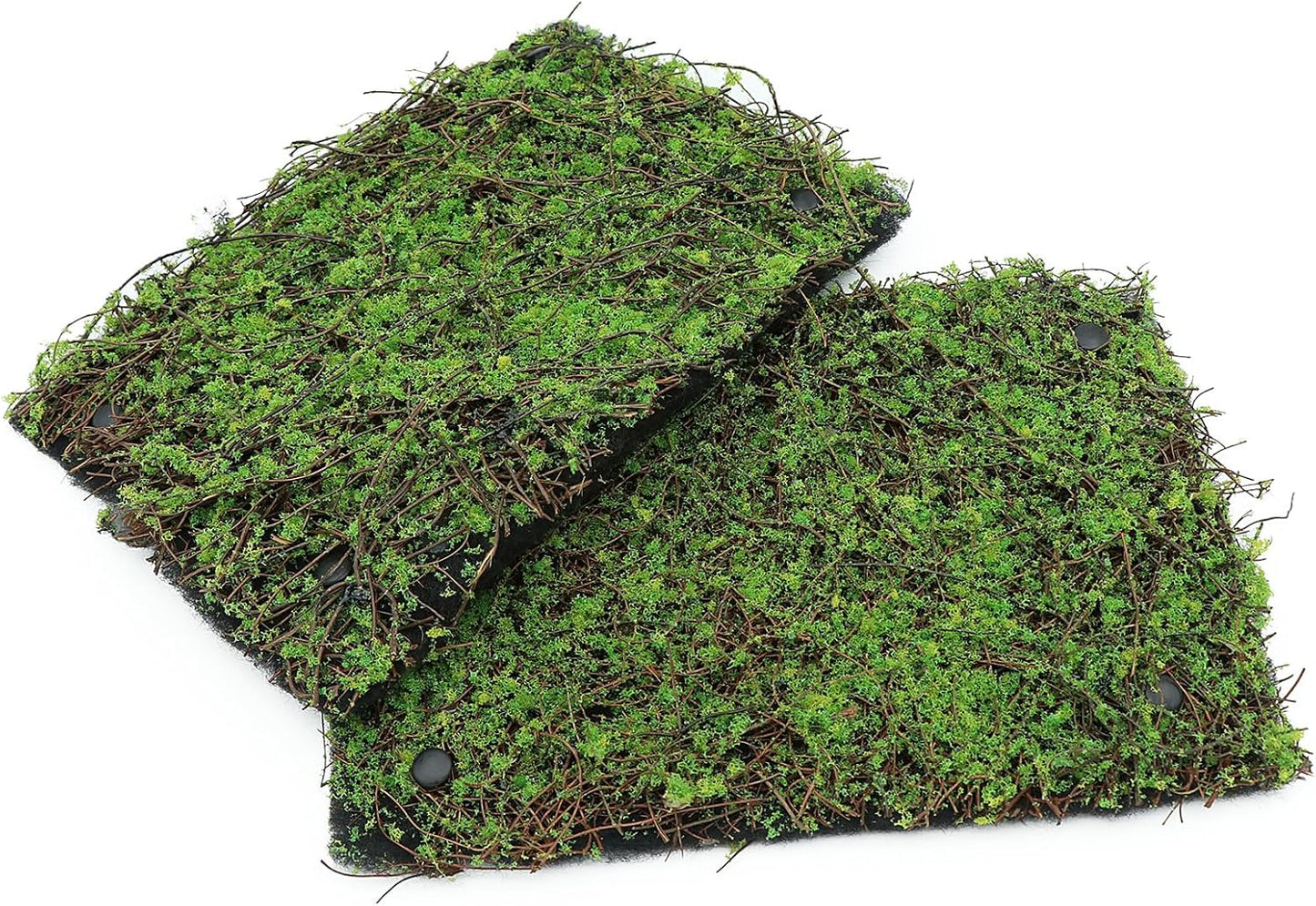 AQUA KT Reptile Moss Background Backdrop Wall Artificial Terrarium Habitat Amphibian Cage Decoration for Lizard Bearded Dragon Snake Tree Frog Chameleon Climbing, Pack of 4