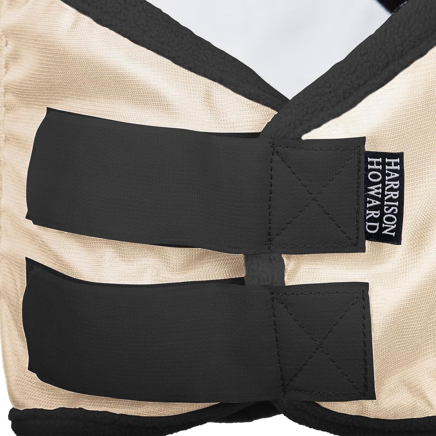 Harrison Howard Pro Luminous Horse Fly Mask Large Eye Space Standard with Ears UV Protection for Horse Light Champagne Small Pony