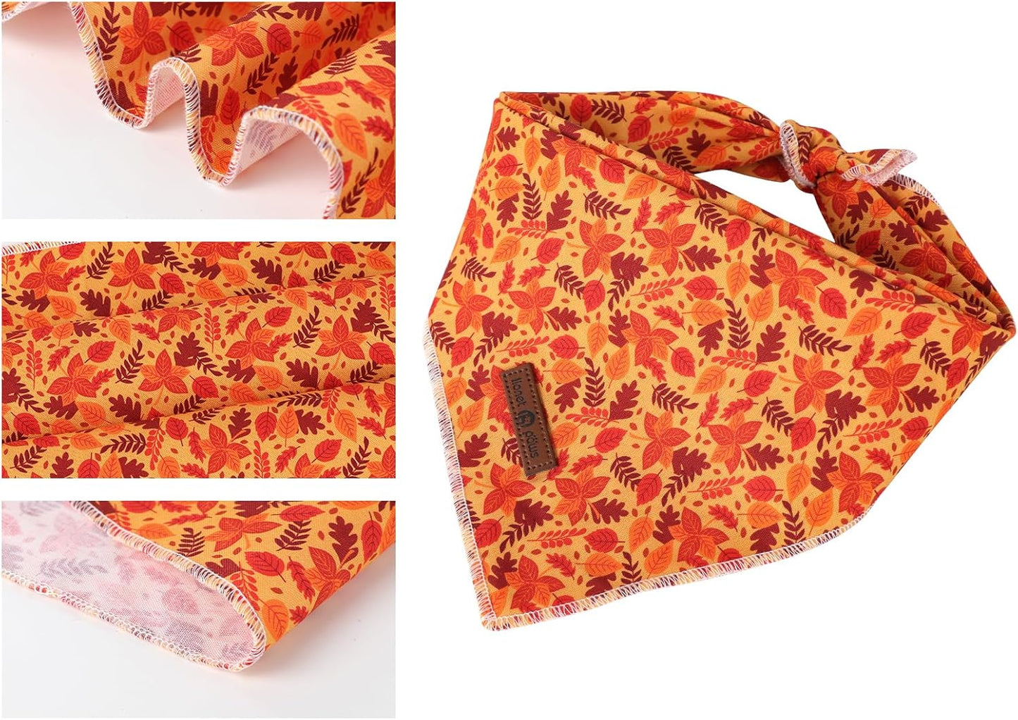 Lionet Paws Fall Dog Bandana for Small Medium Large Dogs, Cat Dog Kerchief Washable Dog Triangle Bibs Scarf for Girl or Boy