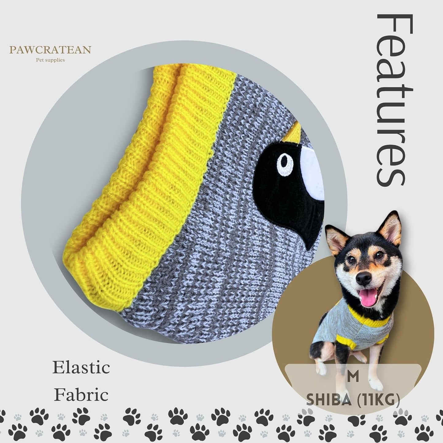 Cute Sweater for Dogs and Cats Soft Flannel Pet Outfit Warm and Cozy Animal Hoodie Small to Large Pet Clothes for Halloween Parties and Everyday Wear (Medium, Grey Pinguin)