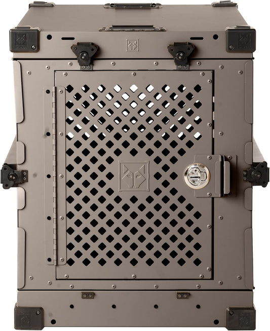 Impact Collapsible Dog Crate - Foldable Hard Crate for XXL Dogs - Heavy Duty Travel Kennel with Powder-Coated Aluminum - Quick Setup for Indoor & Outdoor (Gray, 48" (48" L x 27" W x 33" H))
