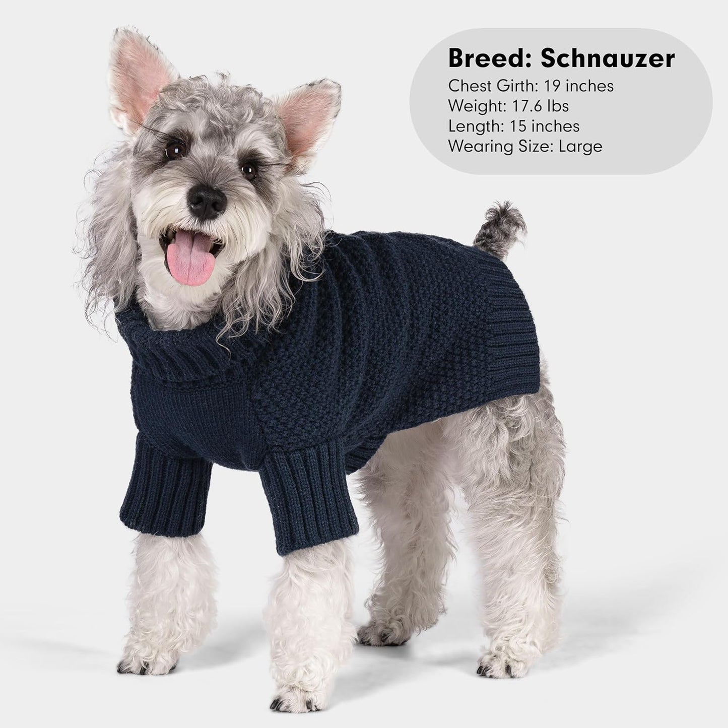 cyeollo Small Dog Sweater, Warm Turtleneck Sweaters for Small Dogs Boy, Knit Doggy Sweatshirt with Sleeves Fall Winter Pullover Cold Weather Dog Clothes for Indoor & Outdoor Wear, Navy S