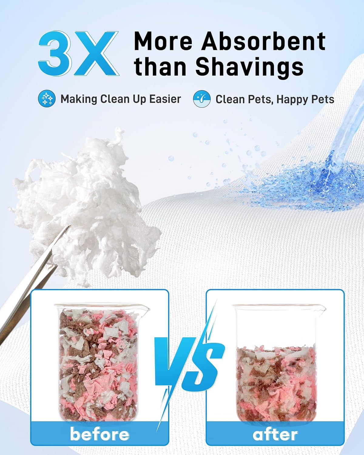 BUCATSTATE Hamster Bedding 15L, 99% Dust-Free Guinea Pig Paper Bedding Odor Control Paper Bedding, Cozy Small Animal Bedding for Rabbit Rat Syrian Dwarf Hamsters Gerbils (Blossom)