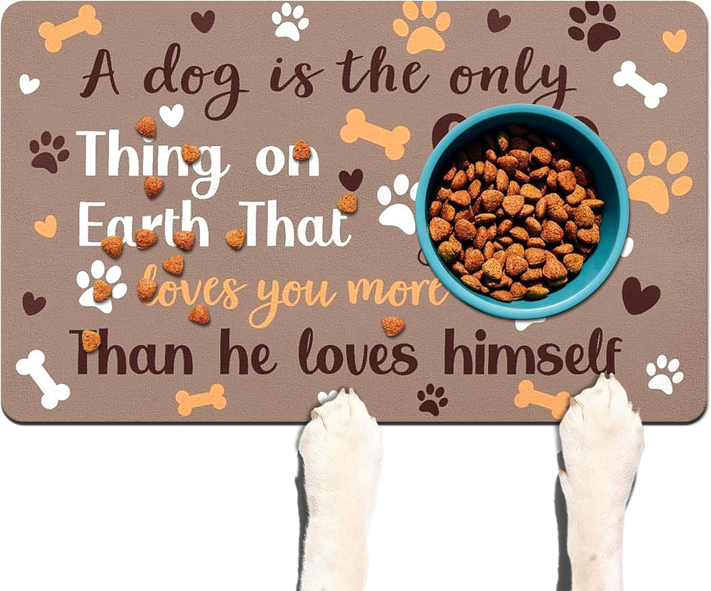 Pet Feeding Mat for Floors Waterproof Dog Mat for Food and Water Absorbent Quick Dry Non Slip mat for Cat Bowls