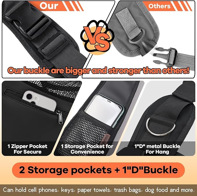 YUDODO Pet Sling Carrier for Small Dogs & Cats – Hands-Free Puppy Carrier with Safety Hook, Large Zipper Pocket, Soft Breathable Mesh, Adjustable Strap & Reflective Strip (Pink 3.0 S)