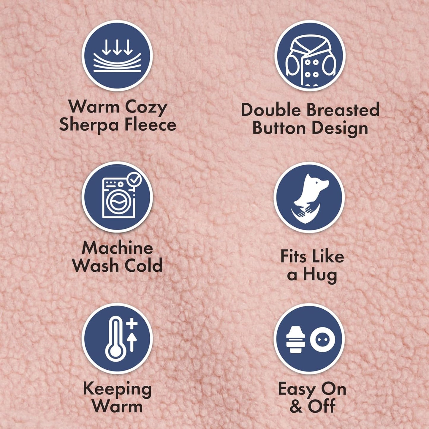 Spark Paws Teddy Dog Sweater, Sherpa Jacket Vest with Warm Fleece Lining, Winter Coat Suitable for Small Medium Large XL XXL Breeds - Pink - 3XL