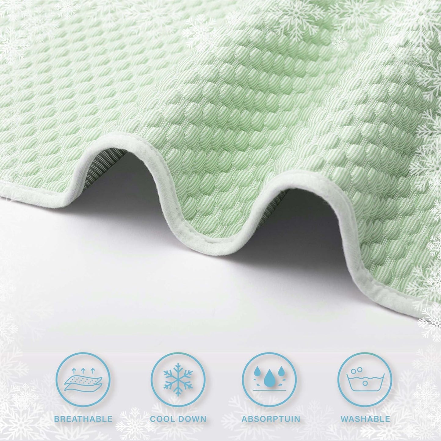 MICROCOSMOS Pet Cooling Mat & Sleeping Pad- Breathable Bubble Surface, EZ Clean. Keep Cooling for Pets, Kids and Adults in Summer.(Green, 36" x 24")