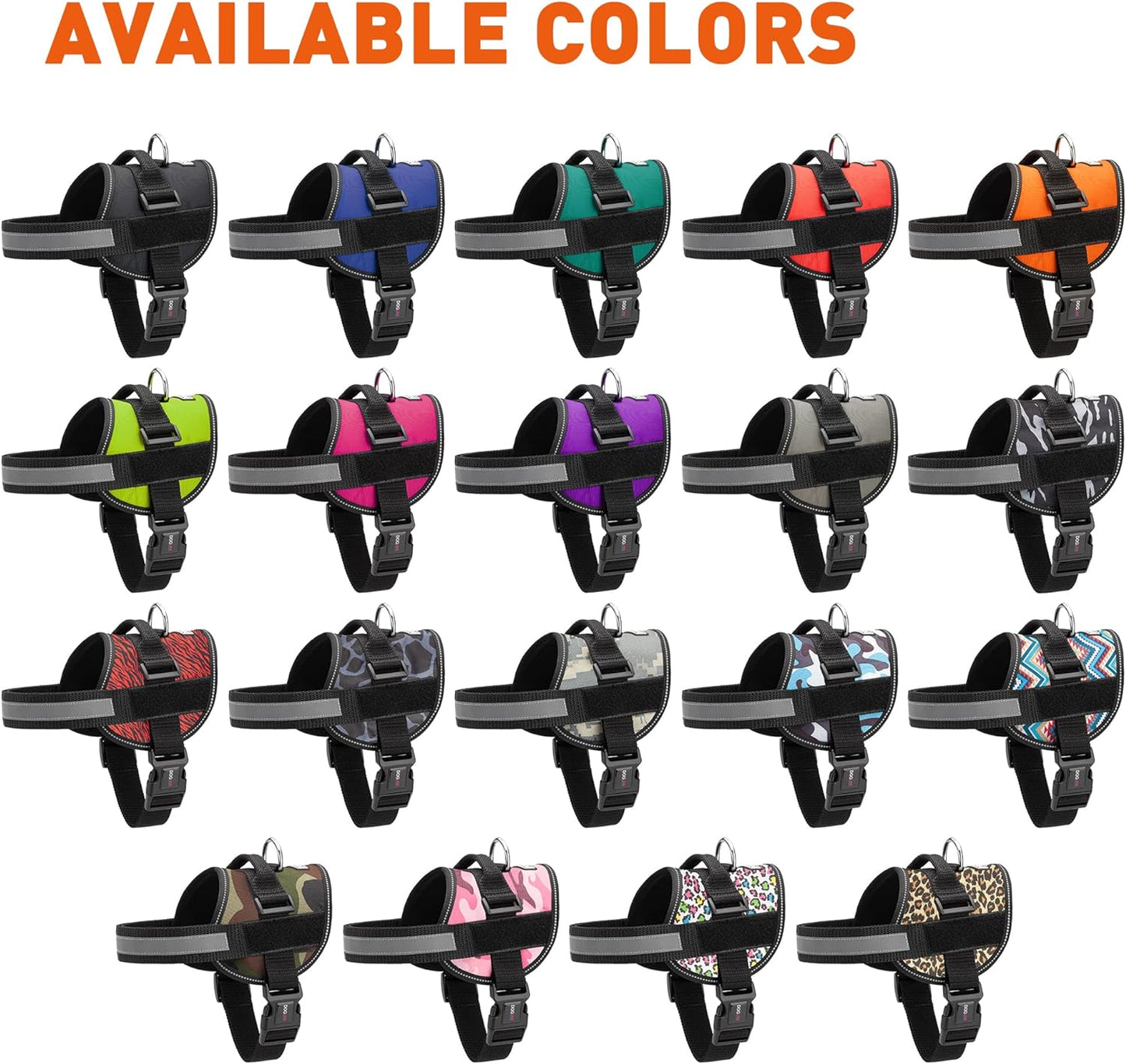 Dogline Dog Harness, Reflective No-Pull Adjustable Vest with Handle for Walking, Training, Service Breathable No - Choke Harness for Small, Medium or Large Dogs Room for Patches Grey XL 33"-46"