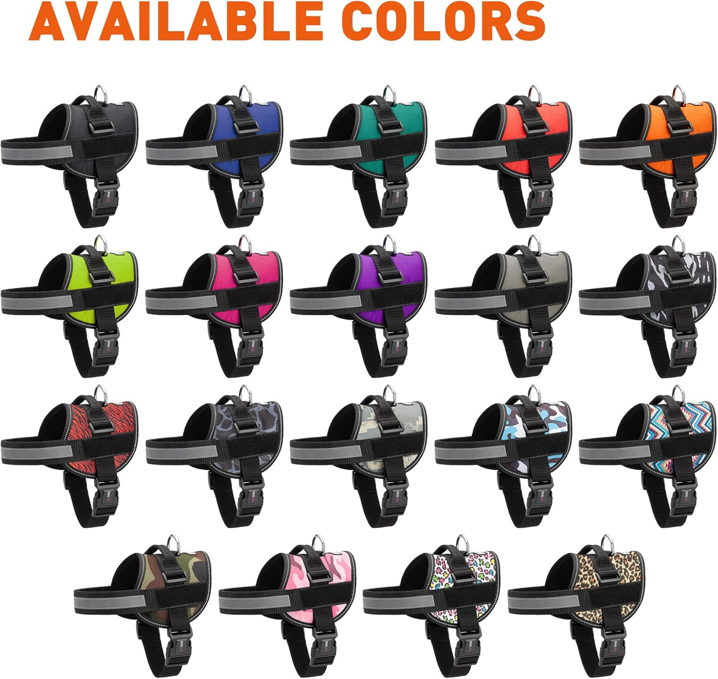 Dogline Dog Harness, Reflective No-Pull Adjustable Vest with Handle for Walking, Training, Breathable, No - Choke Harness for Small, Medium or Large Dogs Room for Patches Girth 15 to 18 in Orange