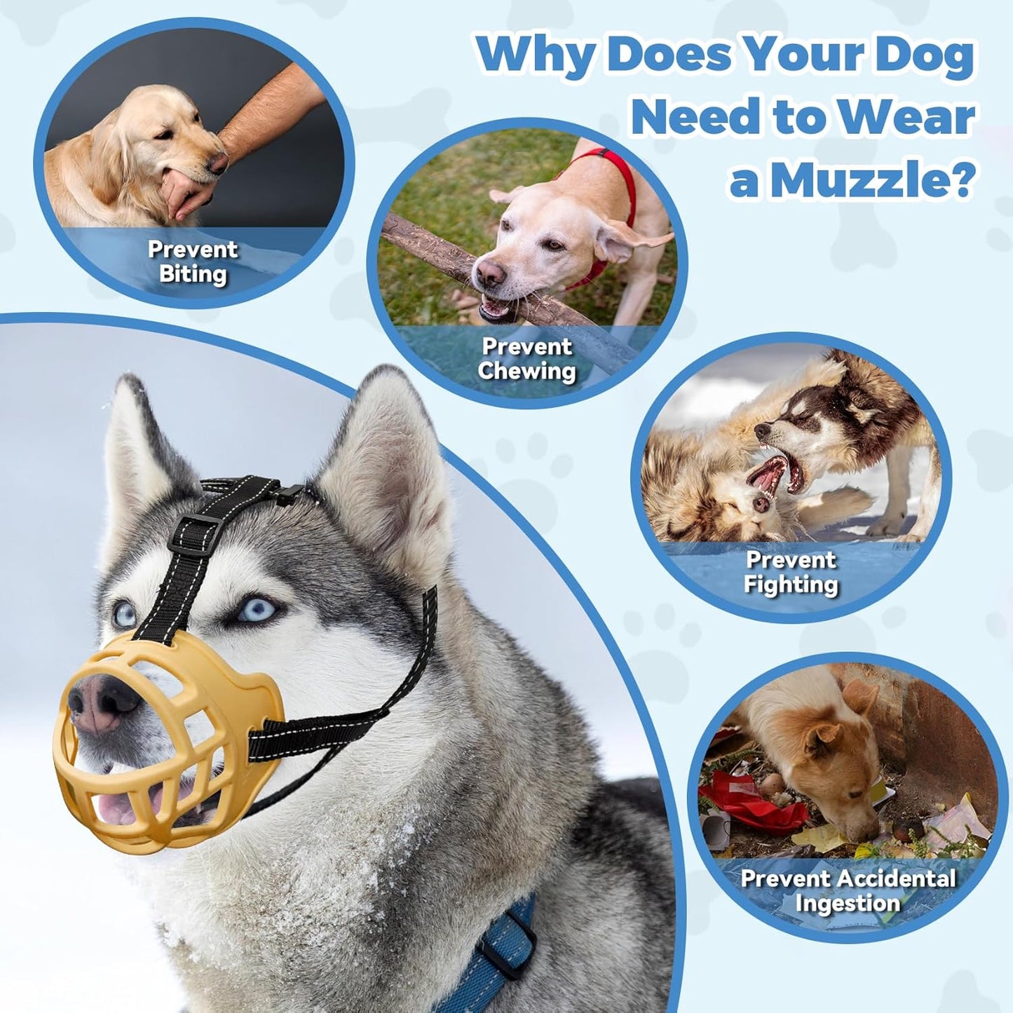 Dog Muzzle for Large Dogs, Breathable Basket Muzzles for Small, Medium and X-Large Aggressive Dog, Allows Panting Drinking, Suitable for Grooming Trimming Training (5, Luminous Orange)