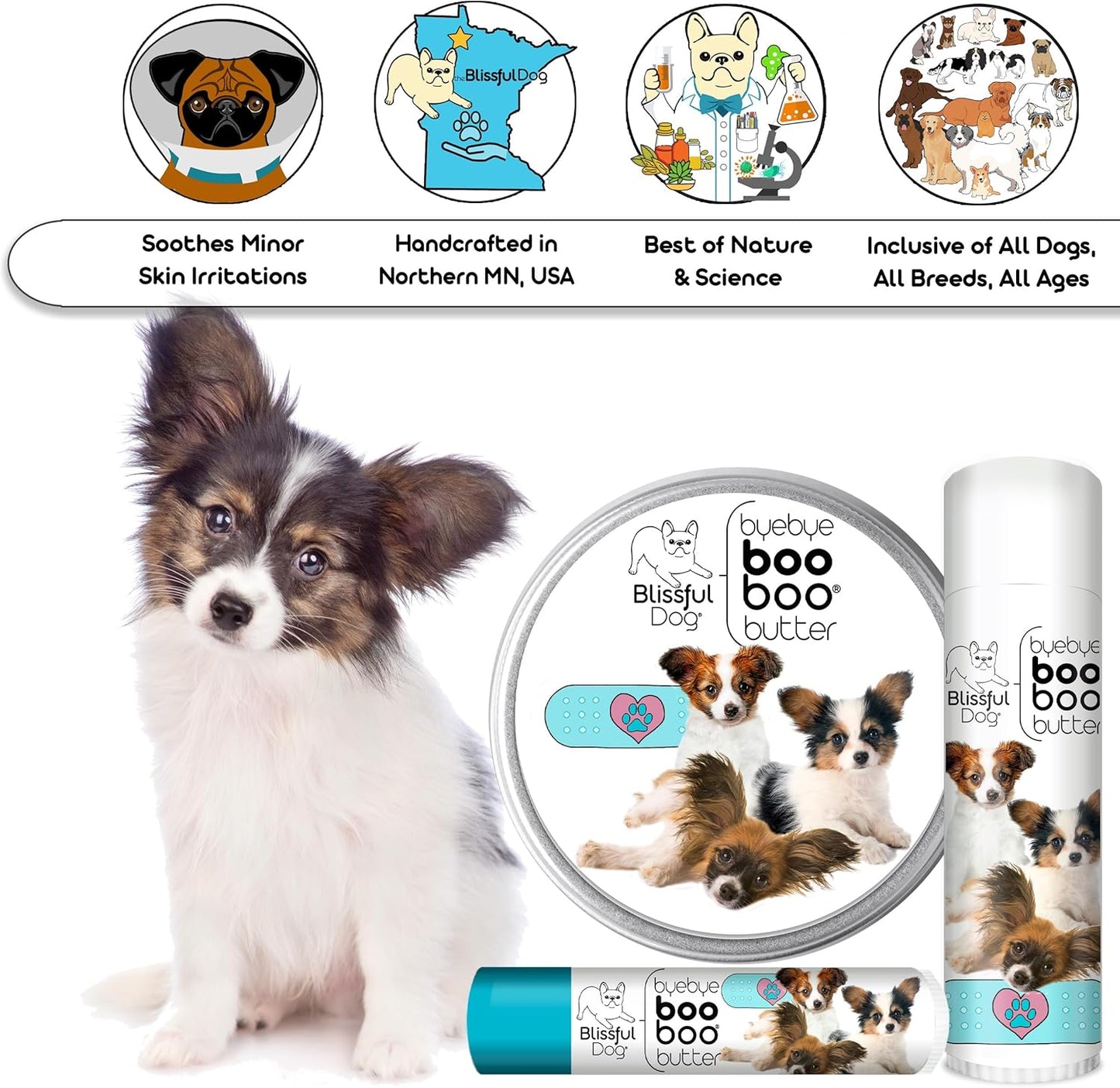 The Blissful Dog Papillon Boo Boo Butter, 8-Ounce