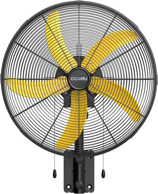 5000 CFM 20" Wall Fan Oscillating, Professional Industrial Wall Mount Fan with 3 Speed for Warehouse, Factory, Workshops, and Garage, UL Listed