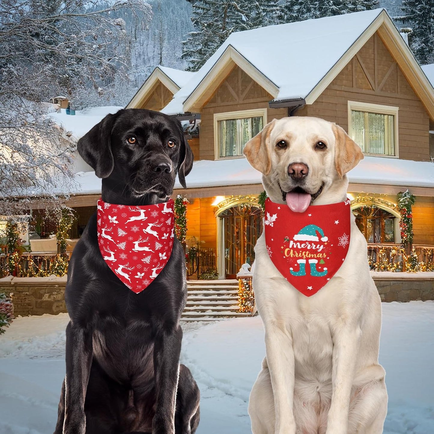 Christmas Dog Bandanas Small 3PCS, 6 Pattern Holiday Scarf for Boy and Girl, Triangle Reversible Bibs Breed for Puppy Pets