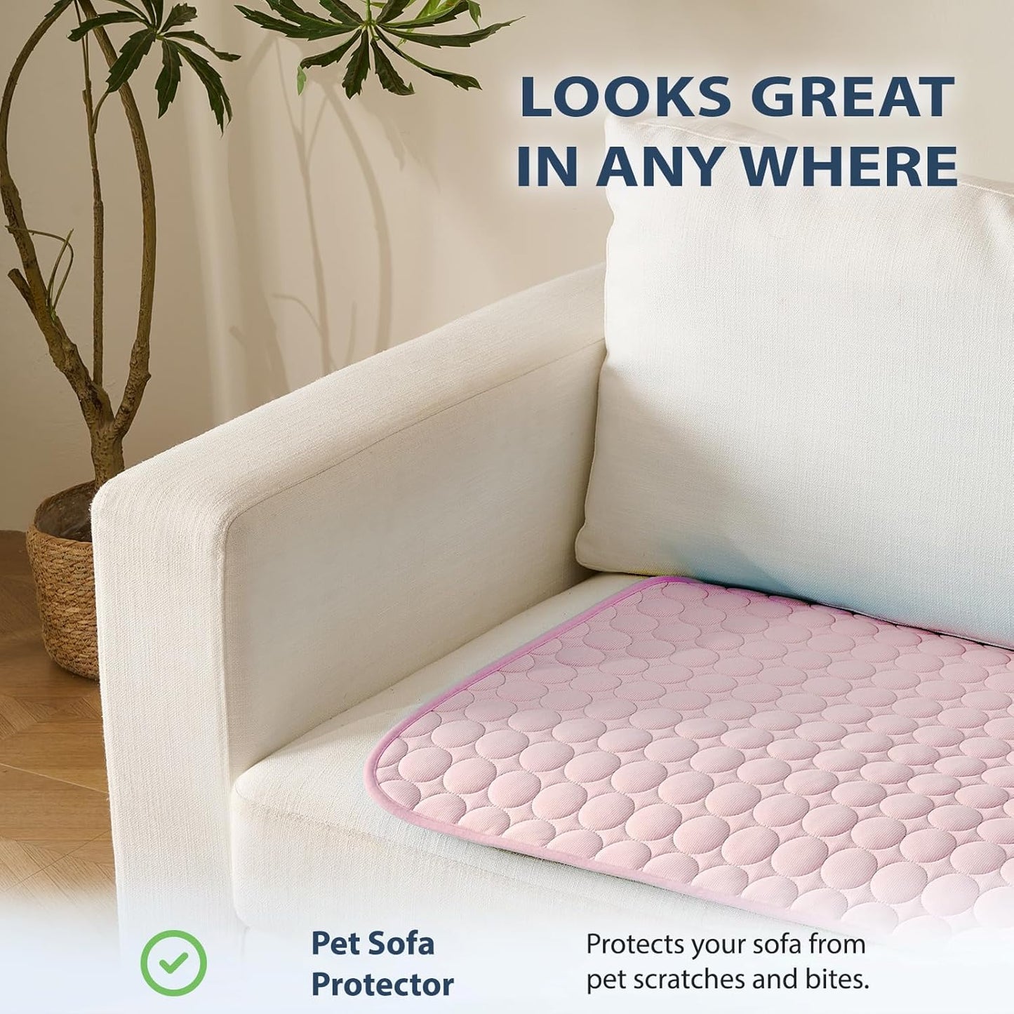 MICROCOSMOS Summer Cooling Mat & Sleeping Pad- Water Absorption Top, EZ Clean, Easy Carry, Materials Safe. Keep Cooling for Pets, Kids and Adults.(Pink, 59" x 40")