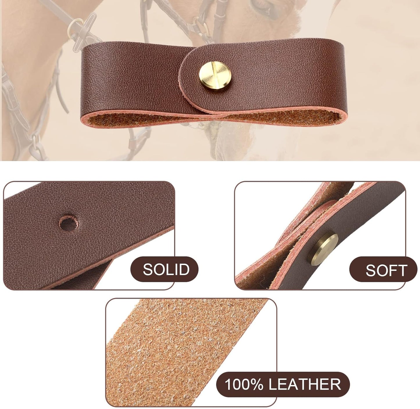 Chunful 6 Pcs Halter Breakaway Replacement Strap Breakaway Halter Replacement Straps Horse Leather