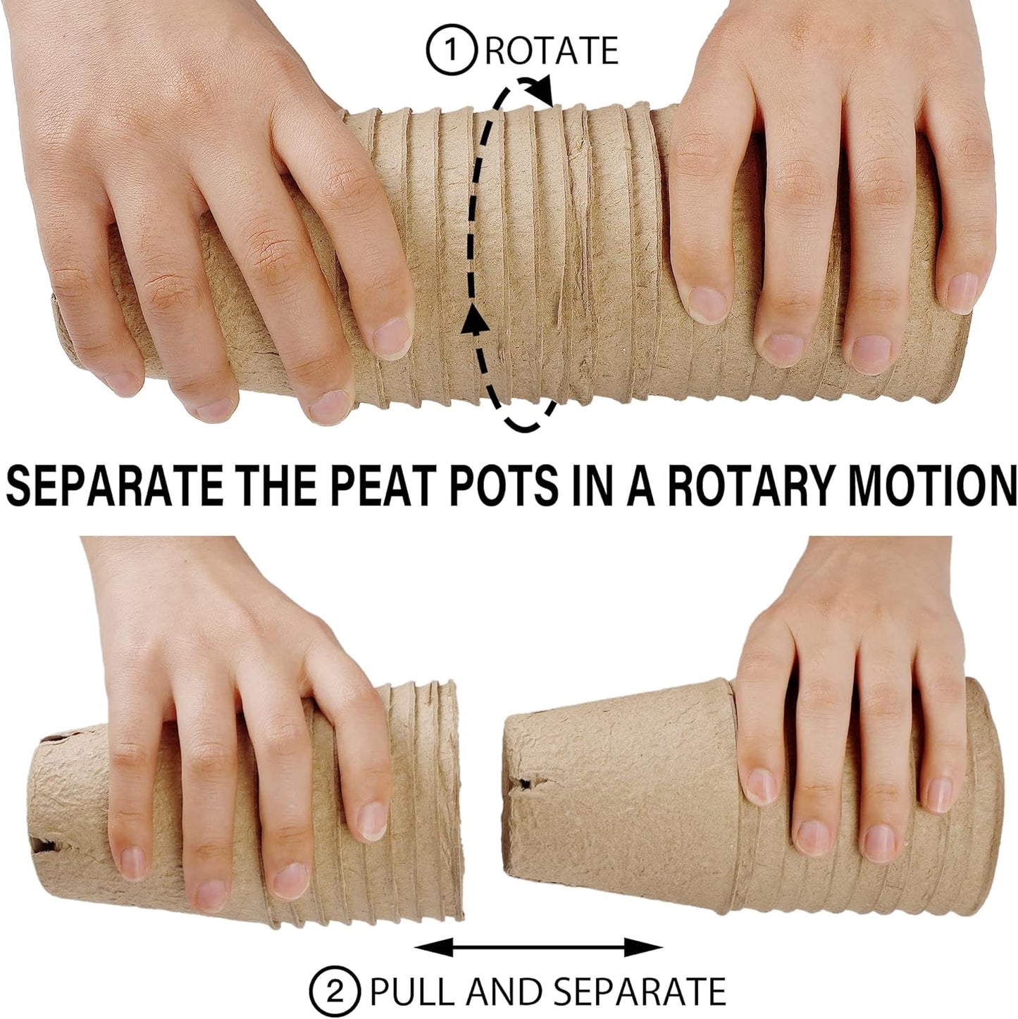 winemana 36 Set Plant Nursery Pots with Humidity Dome, Seed Starter Biodegradable Peat Pots, Seedlings Planting Pots with Labels for Indoor Outdoor Garden