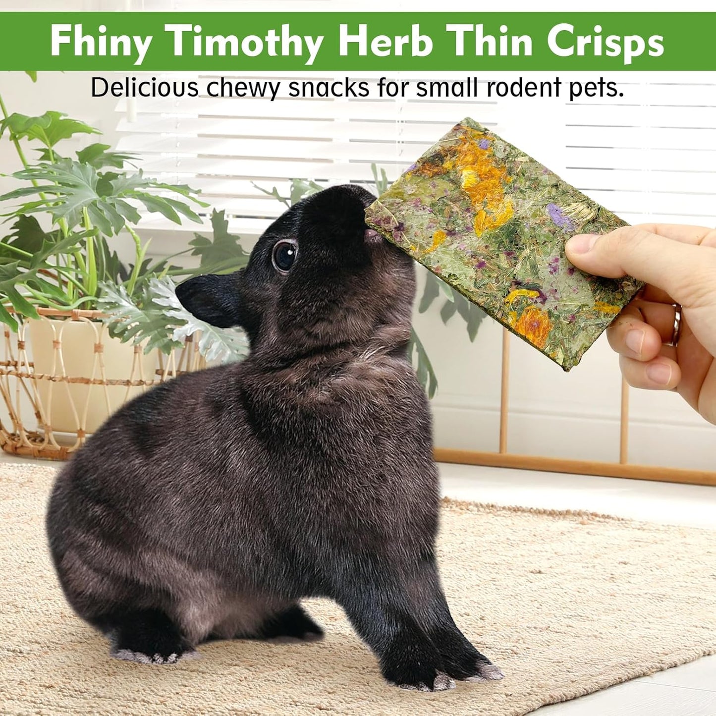 Fhiny 12 PCS Rabbit Timothy Hay Chips Toys, Natural Bunny Molar Treats with Herbal Flowers Rabbit Chew Toys for Teeth Small Animal Snacks for Rats Chinchillas Guinea Pigs Hamsters