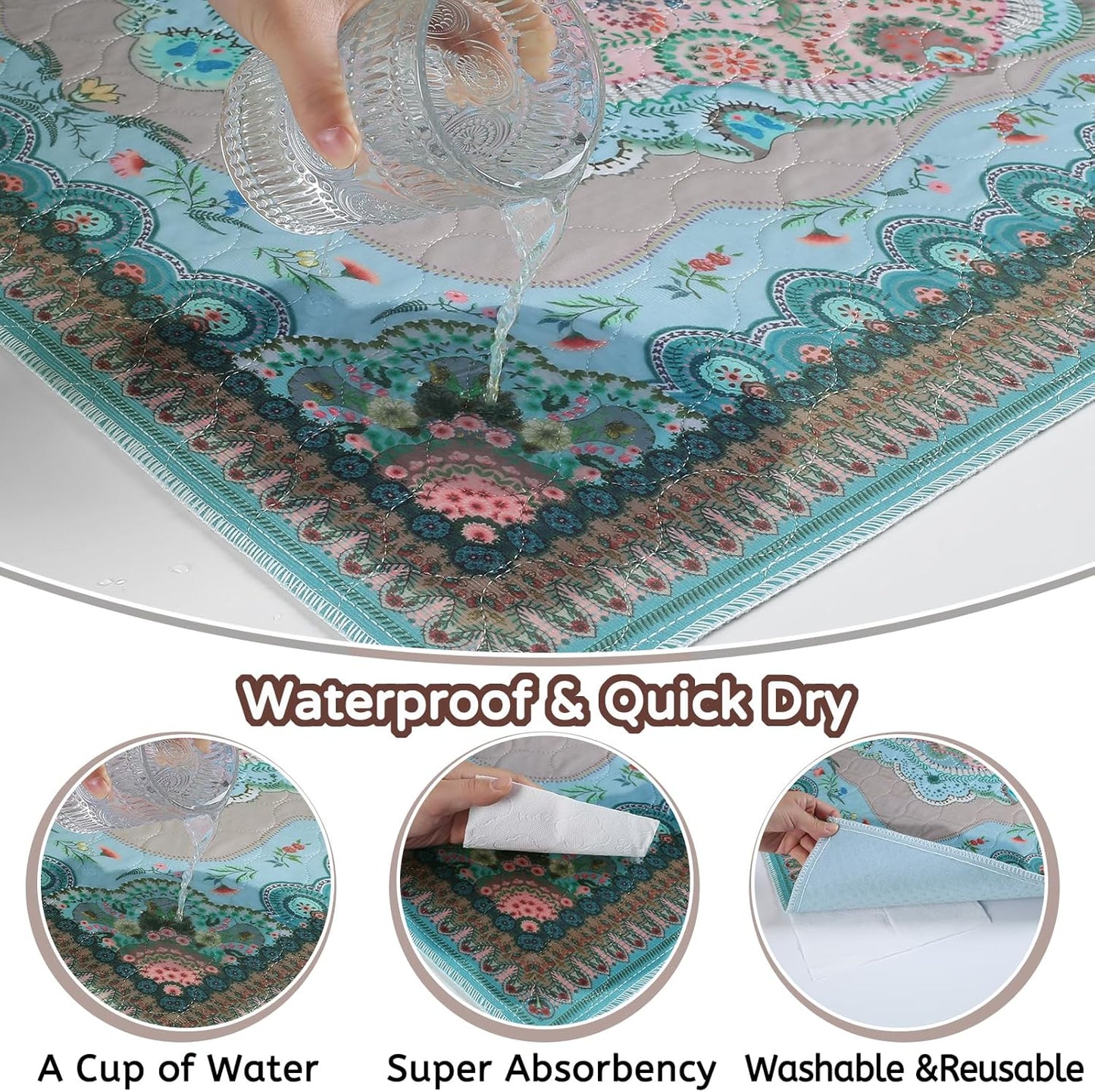 Aitmexcn Washable Pee Pads for Dogs, 2Pack Super Absorbent Reusable Puppy Pads ,100% Waterproof, Leak-Proof Whelping Pads Non-Slip Dog Mats for Floor Protector,Couch Cover, Crate, Potty Training 41x41