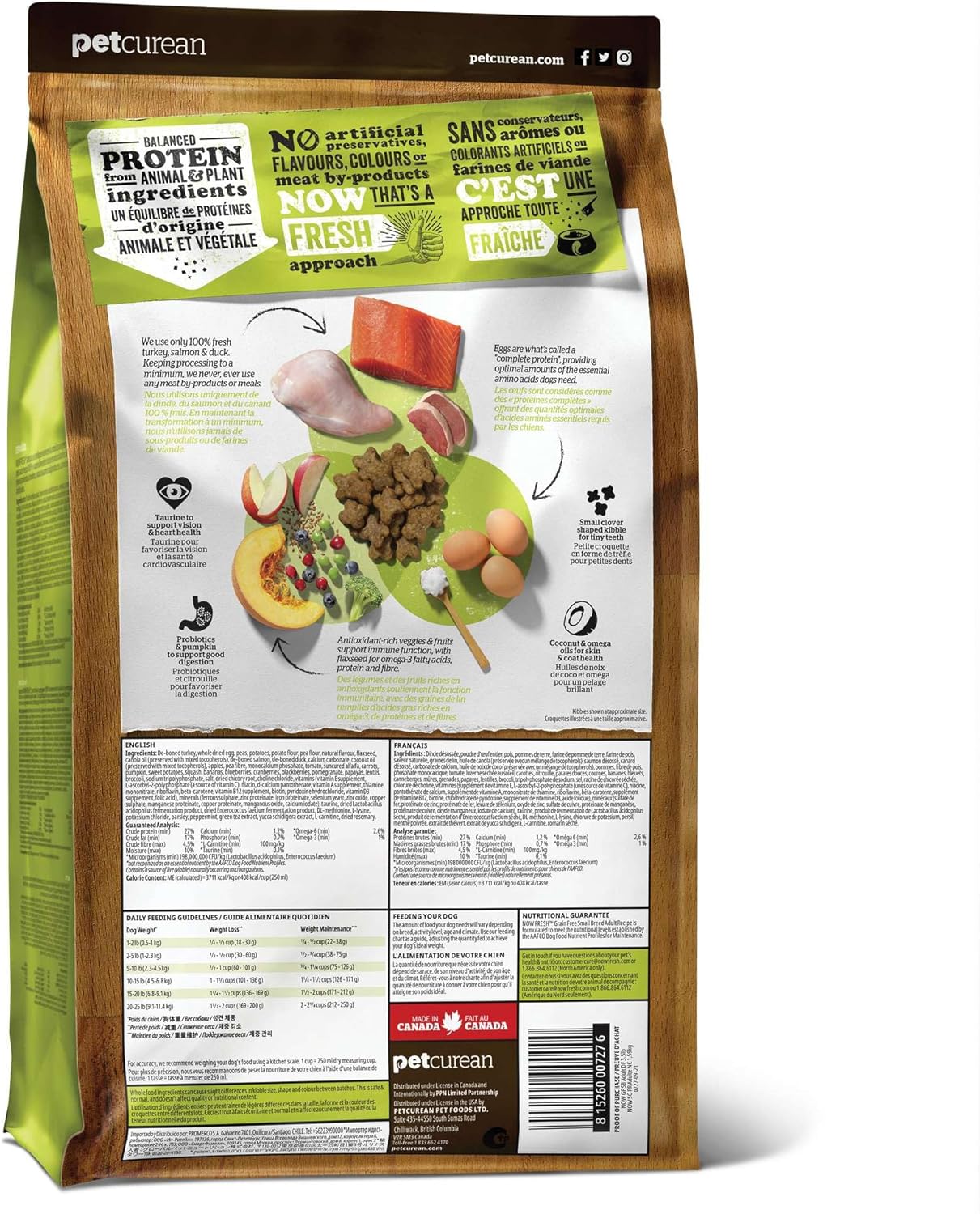 Now Fresh Grain-Free Small Breed Dry Dog Food with Turkey, Salmon & Duck, Healthy Kibble for Adults Made with Real Meat & Fish, Chicken-Free Recipe, Pumpkin & Probiotics for Good Digestion, 6 lb Bag