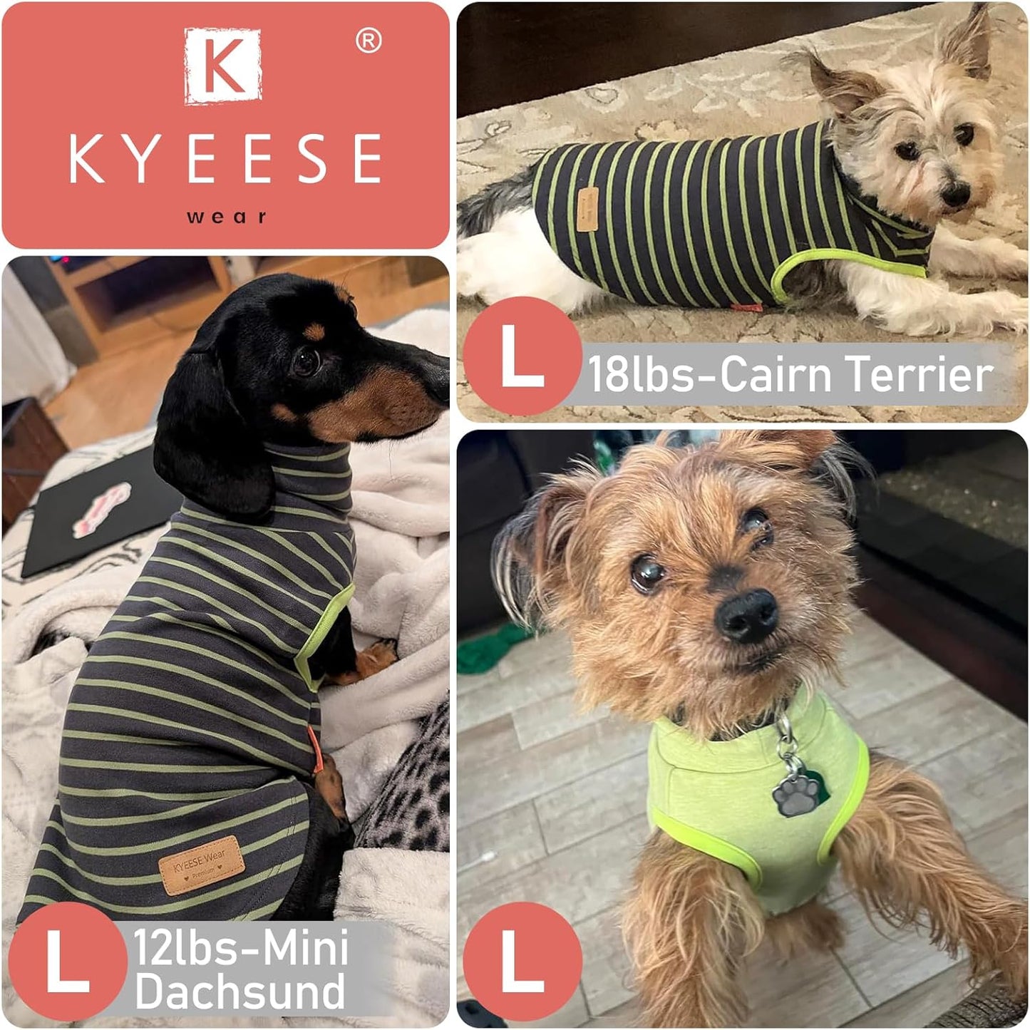 KYEESE 2Pack Dog Sweater Stretchy Dogs Clothes Soft Dachshund Clothes Warm Pet Coats Dog Sweaters for Small Dogs Male Turtleneck Small Pet Sweaters Pullover Pets Sweatshirt