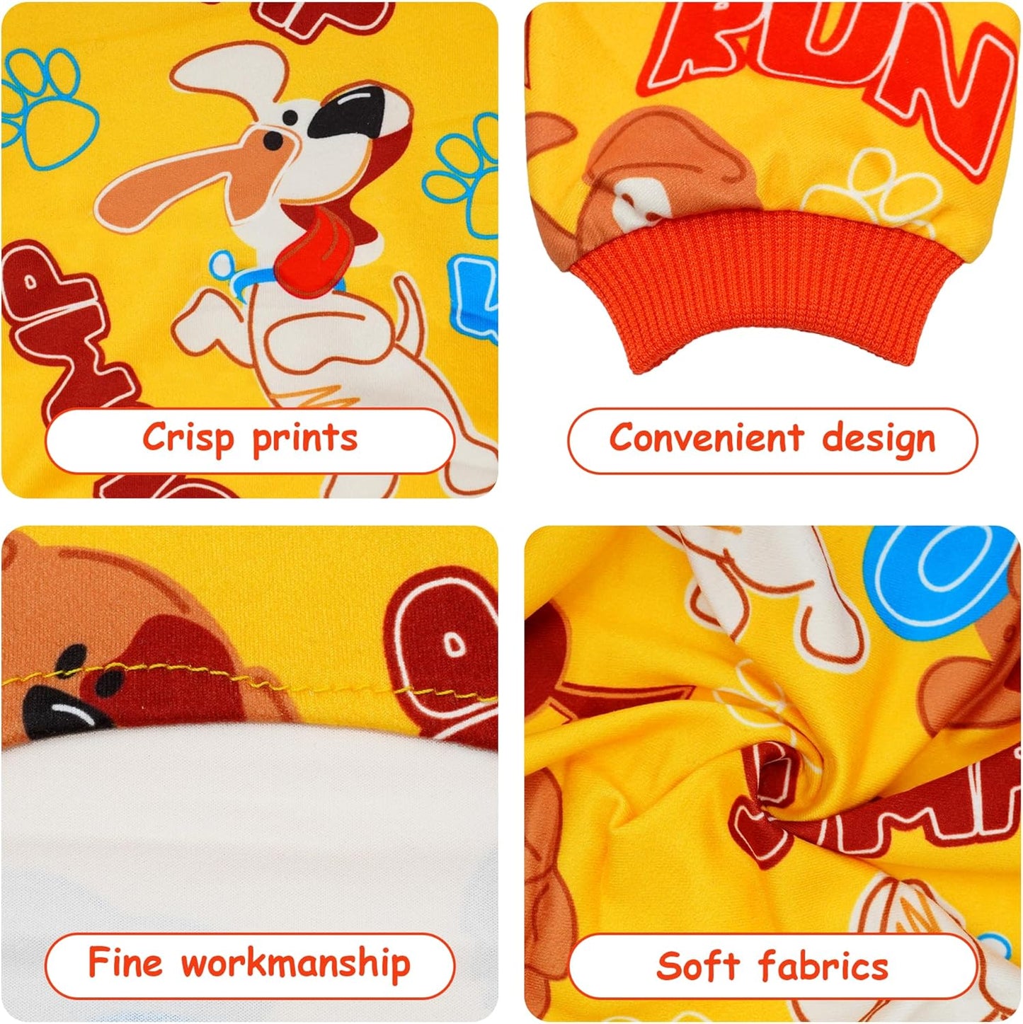 2PCS Dog Pajamas for XXXL Sized Dog Pjs Clothes Puppy Onesies Outfits Pet Jammies Boy Girl Male Female Apparel Paw Bone Puppy Print XXXL