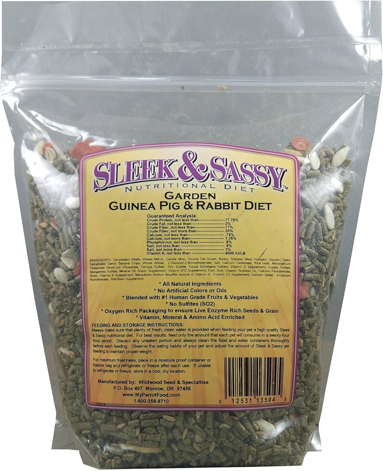 SLEEK & SASSY Garden Guinea Pig & Rabbit Food (4 lbs.)