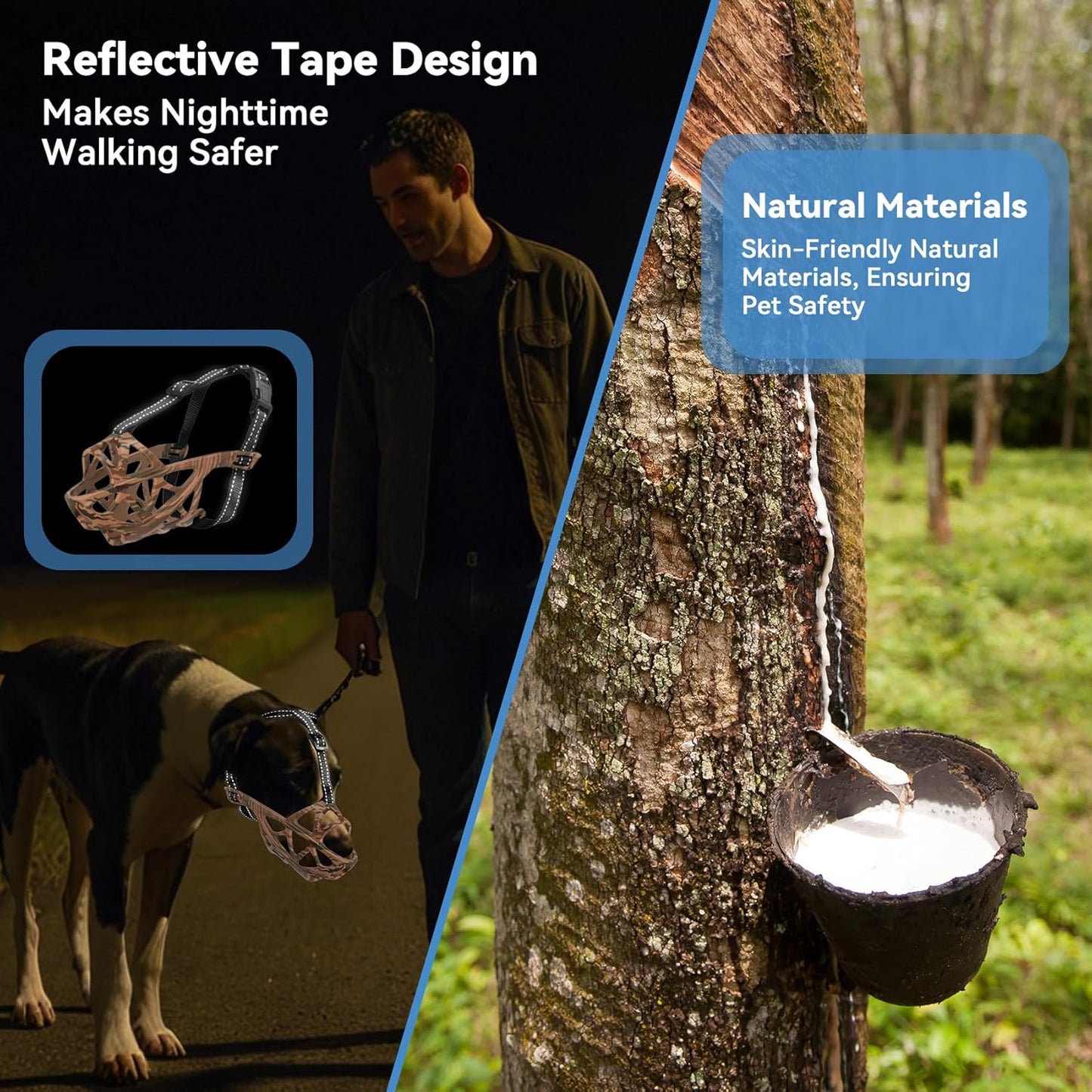 Dog Muzzle for Large Dogs, Breathable Basket Muzzles for Small, Medium and X-Large Aggressive Dog, Allows Panting Drinking, Suitable for Grooming Trimming Training (Camouflage Brown, S)