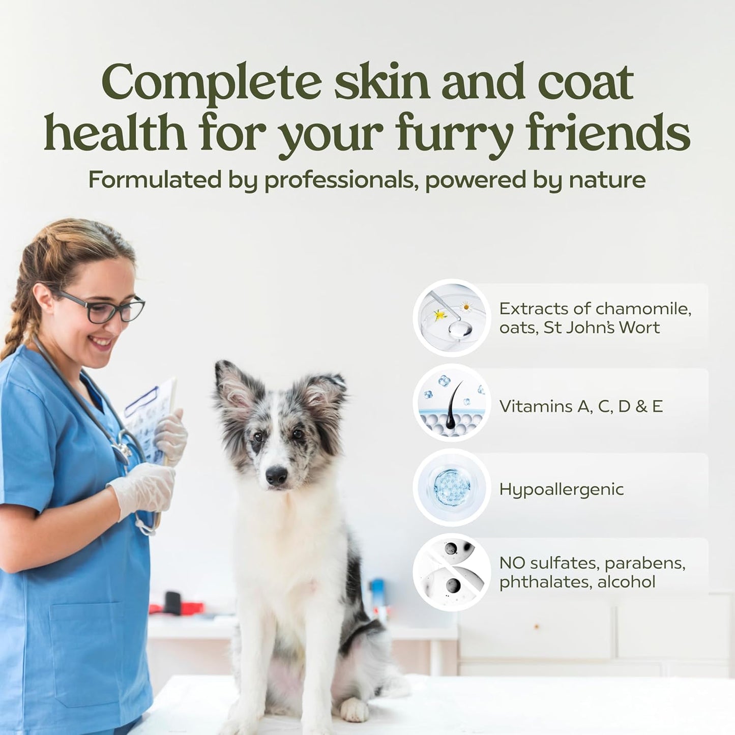 PAWFUME Skin & Coat Detangler Spray for Dogs, 4-Pack – Soothe Dry, Itchy Coats Quickly – Non-Toxic Chamomile & Oat Formula, Essential Fatty Acids & Vet-Certified – Dog Detangler Spray Dematting Care
