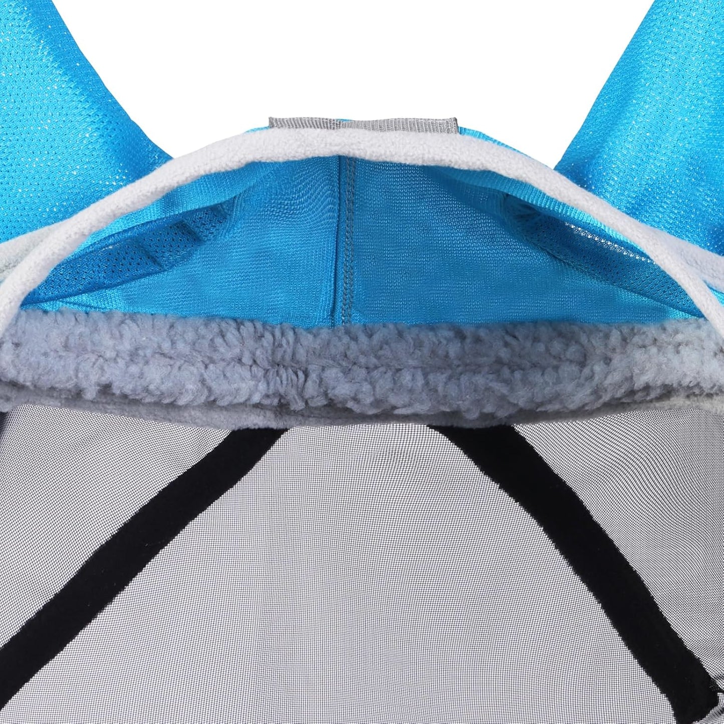 Harrison Howard CareMaster Pro Luminous Horse Fly Mask Large Eye Space Standard with Ears UV Protection for Horse Sky Blue S Pony