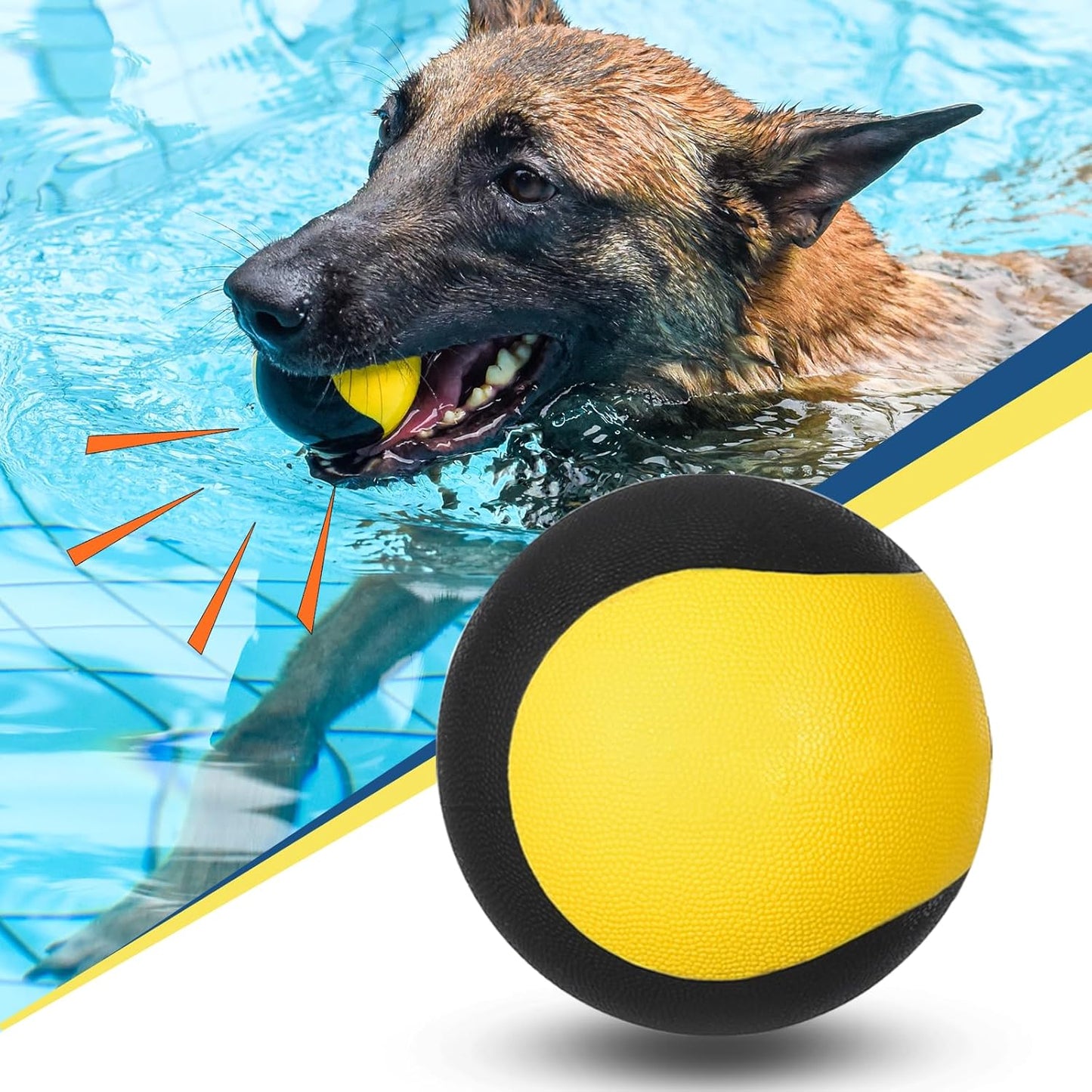 Squeaky Floating Dog Toy – Interactive Water Ball for Fetch & Pool Play, Durable Cognitive Ball for Smart Dogs,Ideal for Medium & Large Dogs