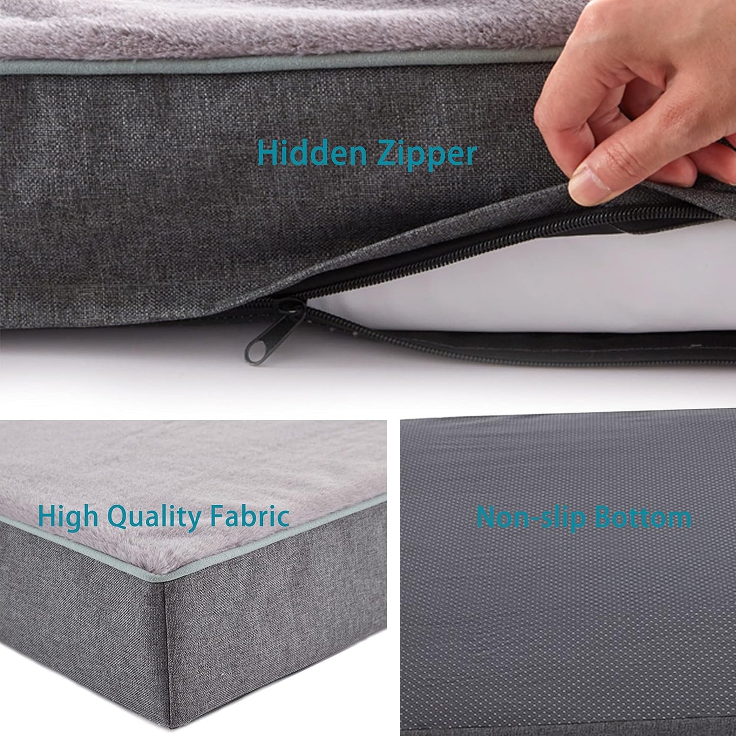 Orthopedic Memory Foam Dog Bed, Cooling Dog Beds Waterproof Pet Bed for Crate with Removable Washable Cover, L(35inch,65Lbs)