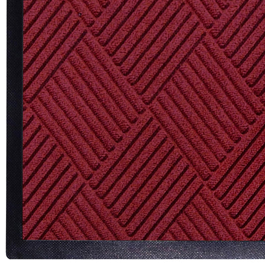WaterHog Diamond | Commercial-Grade Entrance Mat with Rubber Border – Indoor/Outdoor, Quick Drying, Stain Resistant Door Mat (Red/Black, 6' x 12')