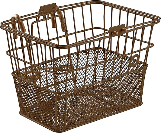 Retrospec Apollo Detachable Front Bike Basket Steel Half-Mesh with Integrated Detachable Hooks and Built-In Handle, Easy Assembly and Portability for Bicycles