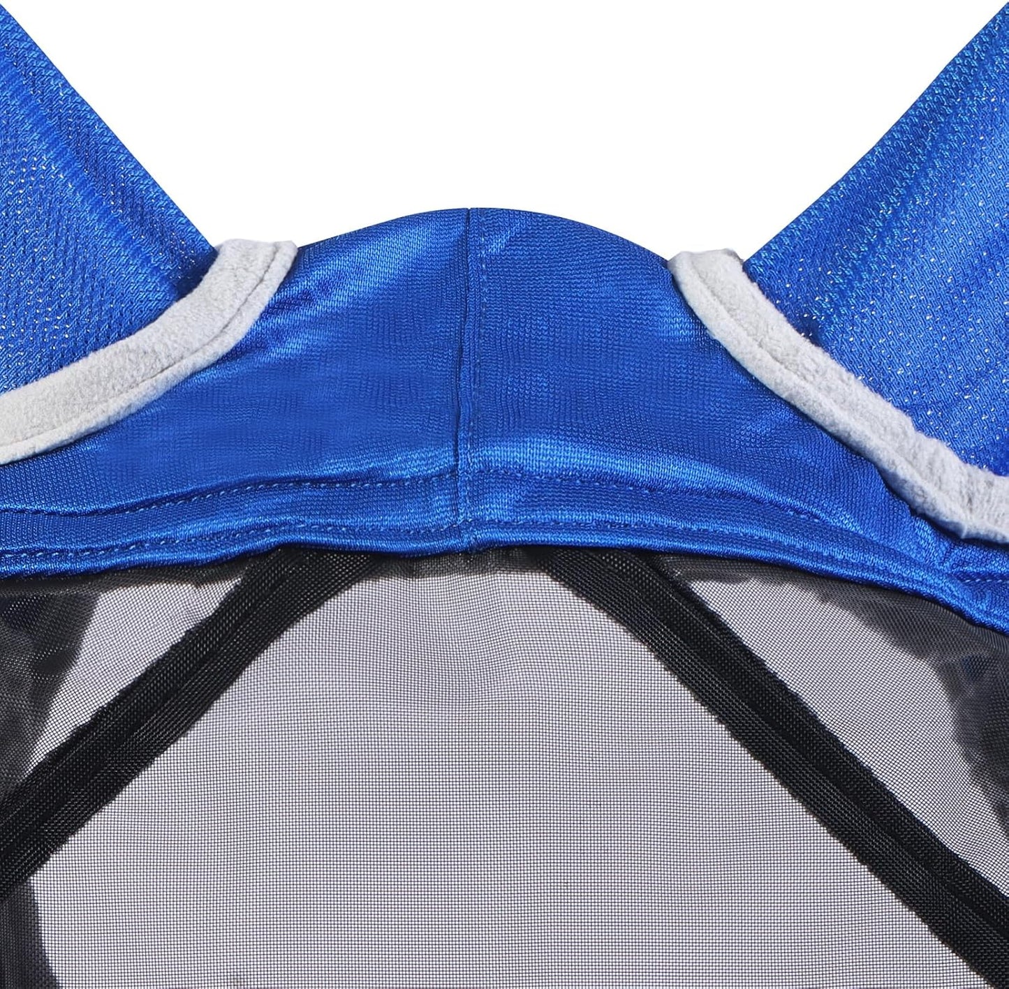 Harrison Howard Pro Luminous Horse Fly Mask Large Eye Space Standard with Ears UV Protection for Horse Signature Blue XL Extra Full Size