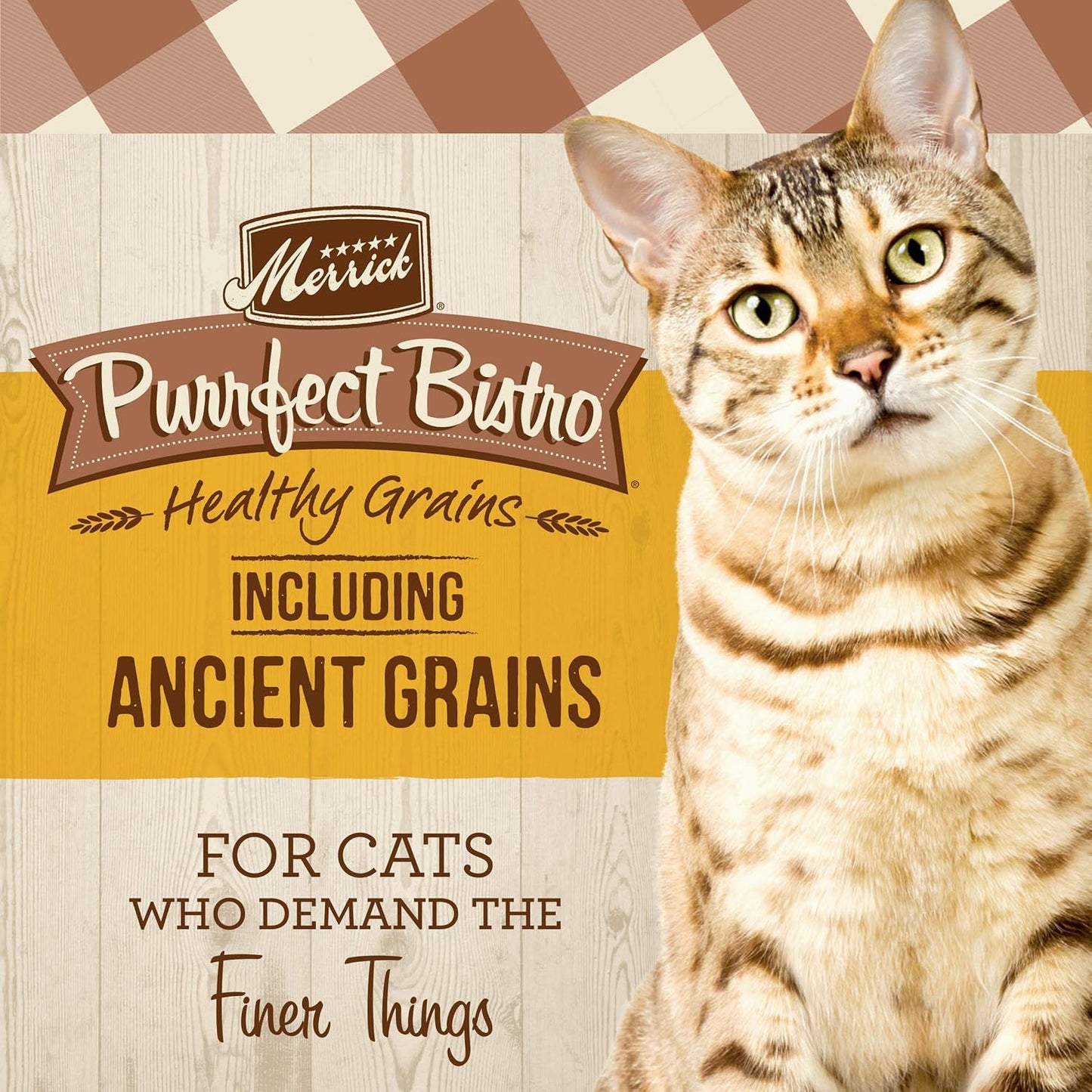 Merrick Purrfect Bistro Premium Healthy Grains Dry Cat Food For Adult Cats, Real Chicken And Brown Rice Recipe - 4.0 lb. Bag