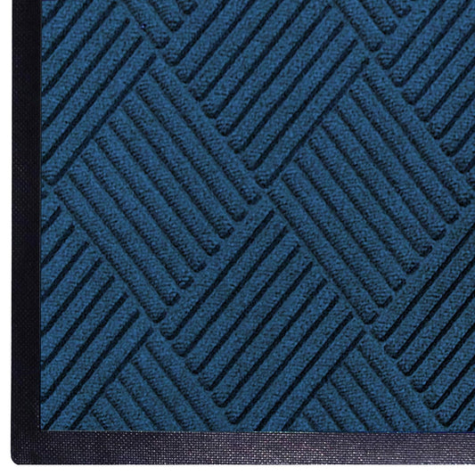M+A Matting WaterHog Diamond | Commercial-Grade Entrance Mat with Rubber Border – Indoor/Outdoor, Quick Drying, Stain Resistant Door Mat (Navy, 6' x 6')