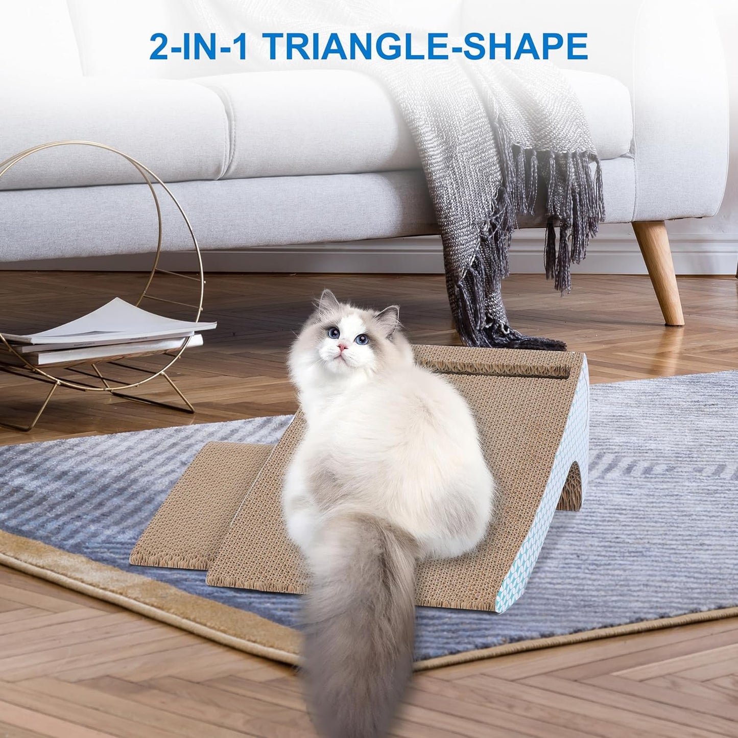 Slope Cut Ball Cat Scraper Combination - Durable Cat Leisure Bed - Indoor Scraper and Play House - Corrugated Toy Cat Birthday - 17.1L*7.4W*6.5H