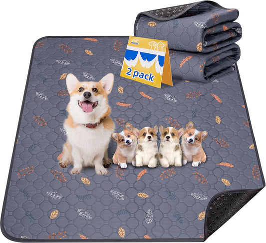 Sunheir 2-Pack Extra Large Reusable Dog Mat for Floor, Waterproof Dog Playpen, Super Absorbent Washable Pee Pads for Dogs, Pet Whelping Mat, Potty Training - 36" x 72"